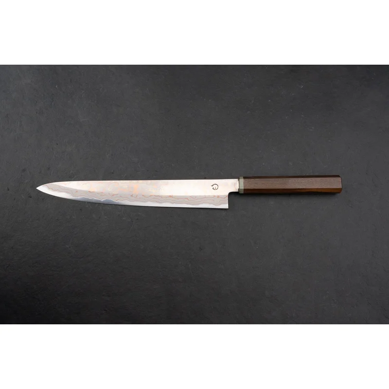 Mutsumi Hinoura V-toku Rainbow Damascus Sujihiki 270mm