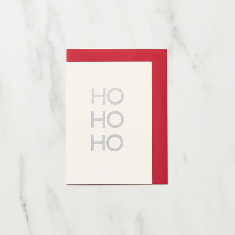 Ho Ho Ho Christmas Card / Letterpress Letters