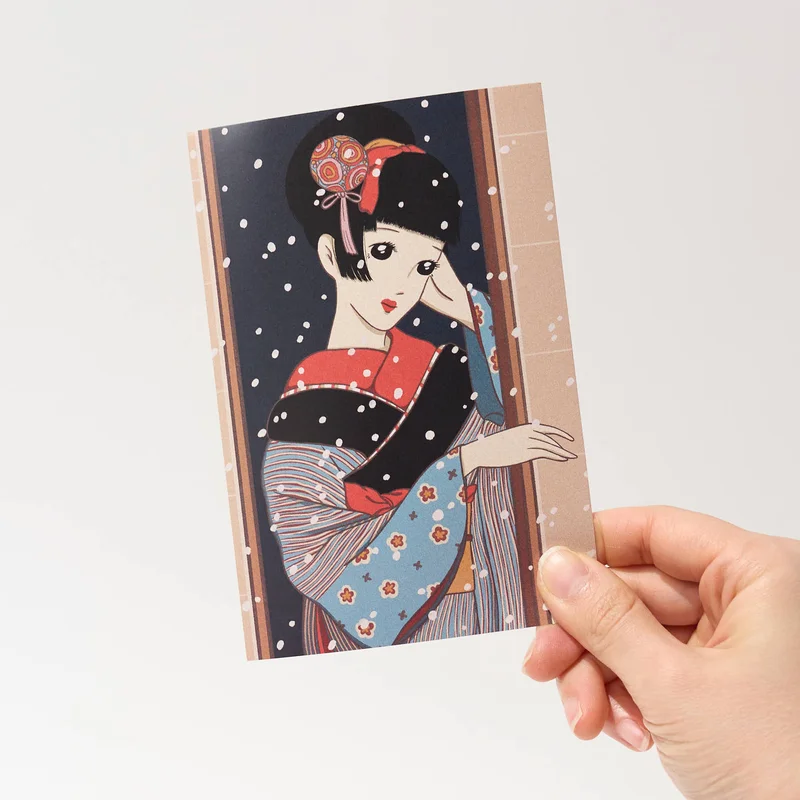 "Its Snowing" Postcard by Narumi /