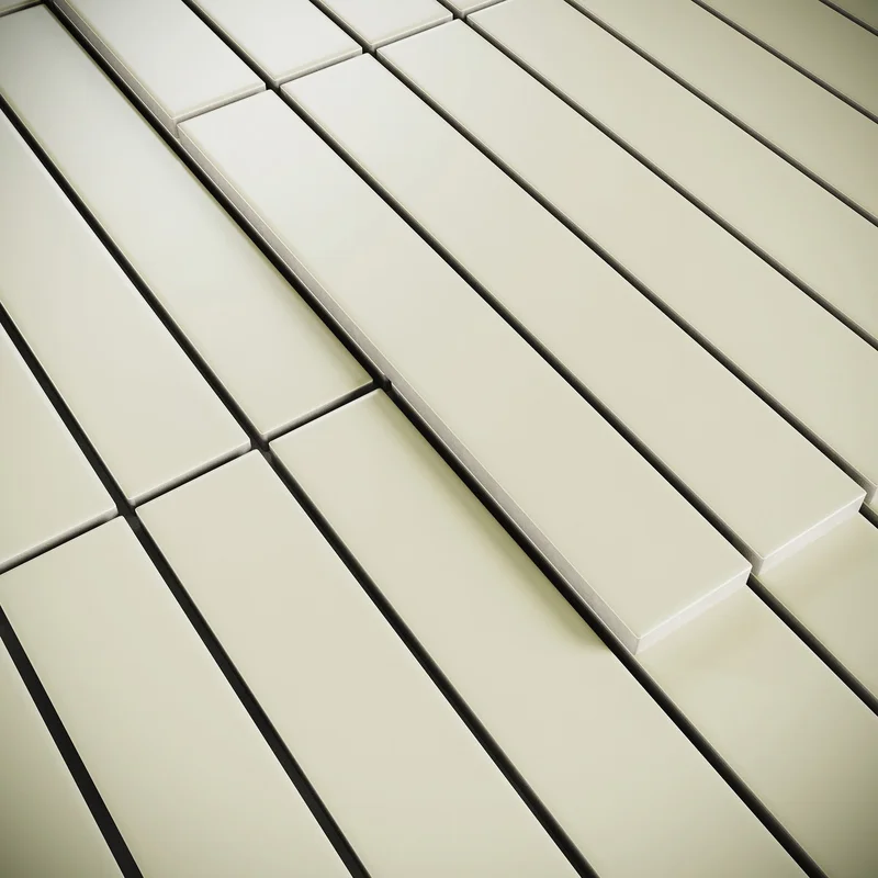 Baton Mosaic Soft Ivory Matte Porcelain Mosaic Tile Sample