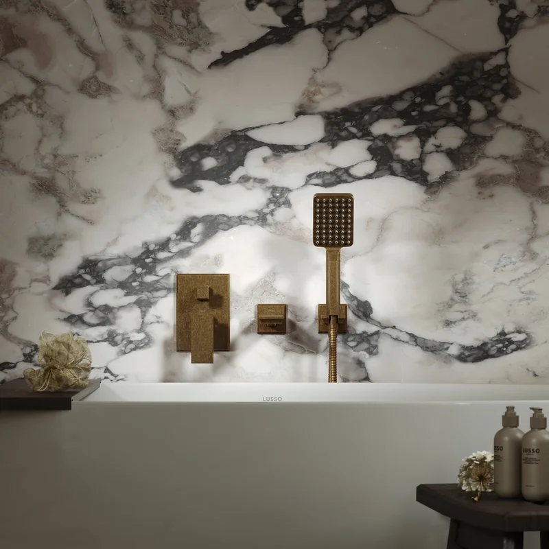 Baroque Aged Bronze Wall Mounted Bath Shower Mixer Tap