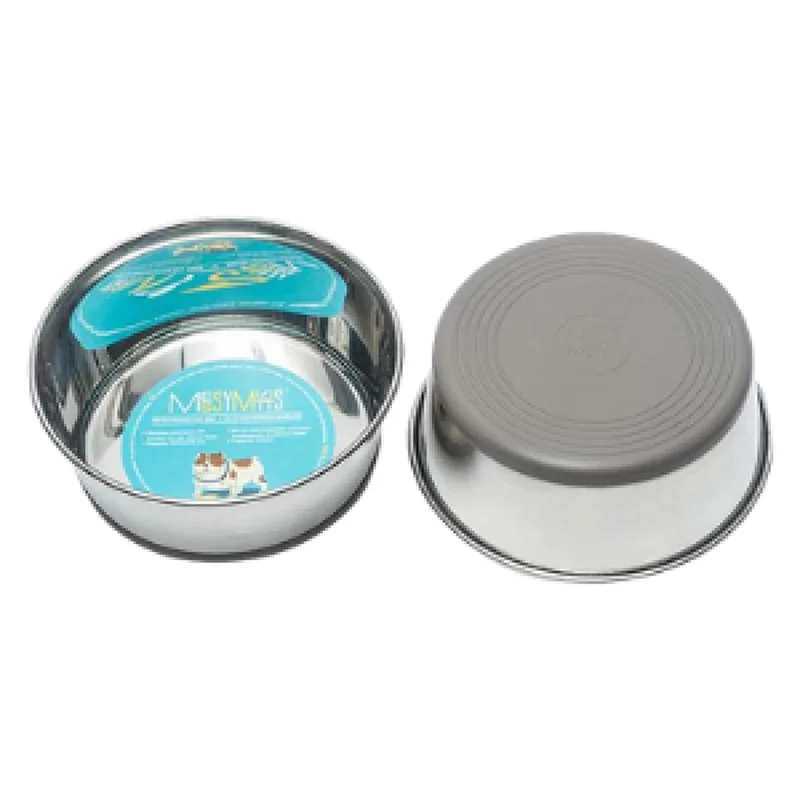 Messy Mutts Stainless Steel Bowl with Non-Slip Removable Silicone Base
