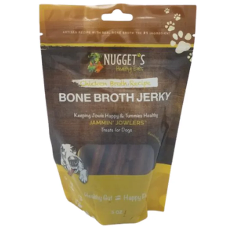 Nugget's Healthy Eats Jammin' Jowlers Bone Broth Chicken Jerky Dog Treats