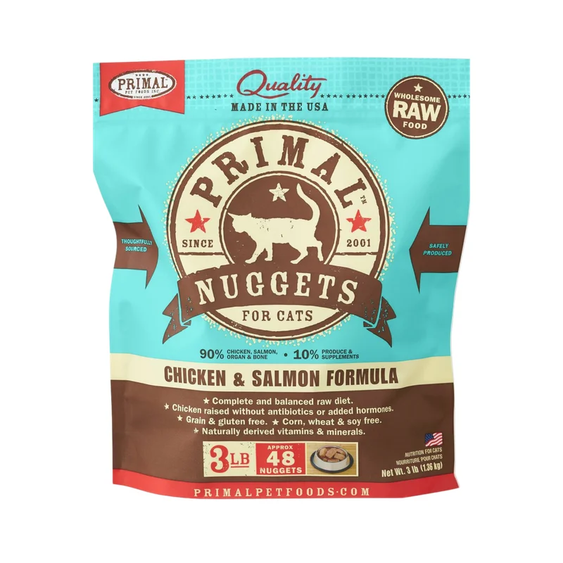 Primal Nuggets Chicken & Salmon Formula Raw Cat Food 3 lbs