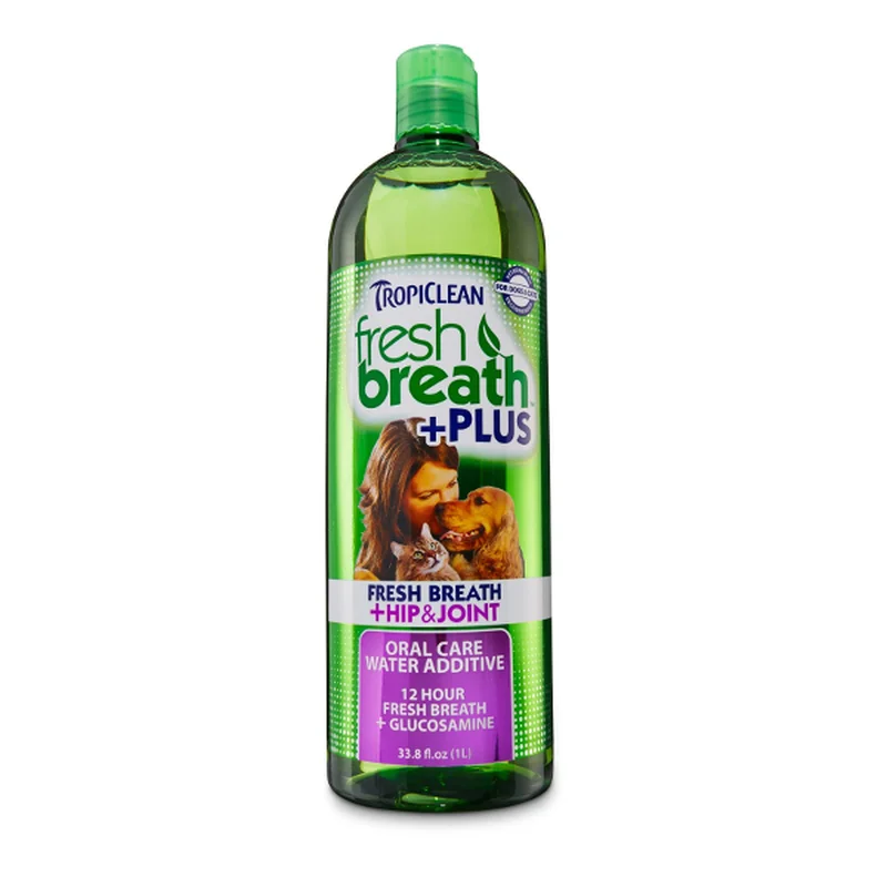 TropiClean Fresh Breath Water Additive + Plus Hip & Joint 16oz