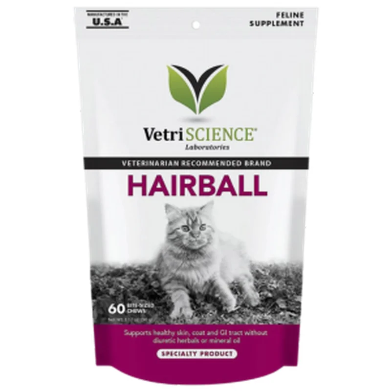 VetriScience Hairball Support Supplement for Cats 60 ct