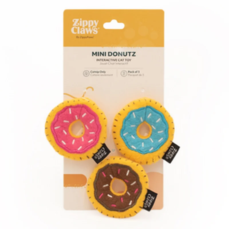 ZippyClaws Catnip Mini Donutz Cat Toy, 3 piece