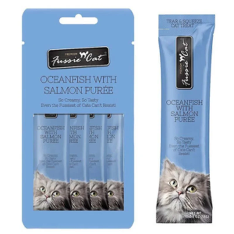 Fussie Cat Puree Cat Treats Oceanfish With Salmon
