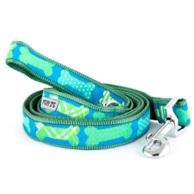 The Worthy Dog Preppy Bones Blue Dog Lead