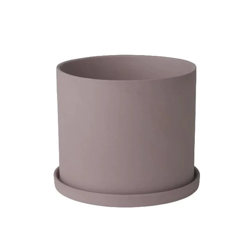 5.5" Porcelain Herb Planter - Mauve Brown