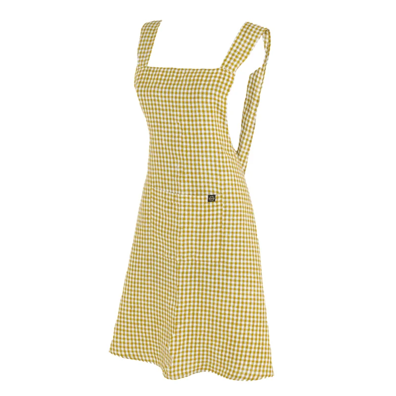 Haomy Pinafore Apron  Citrus Check