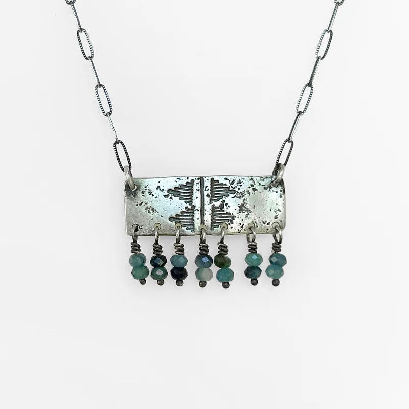 Pakal Bar with Blue Tourmaline Necklace