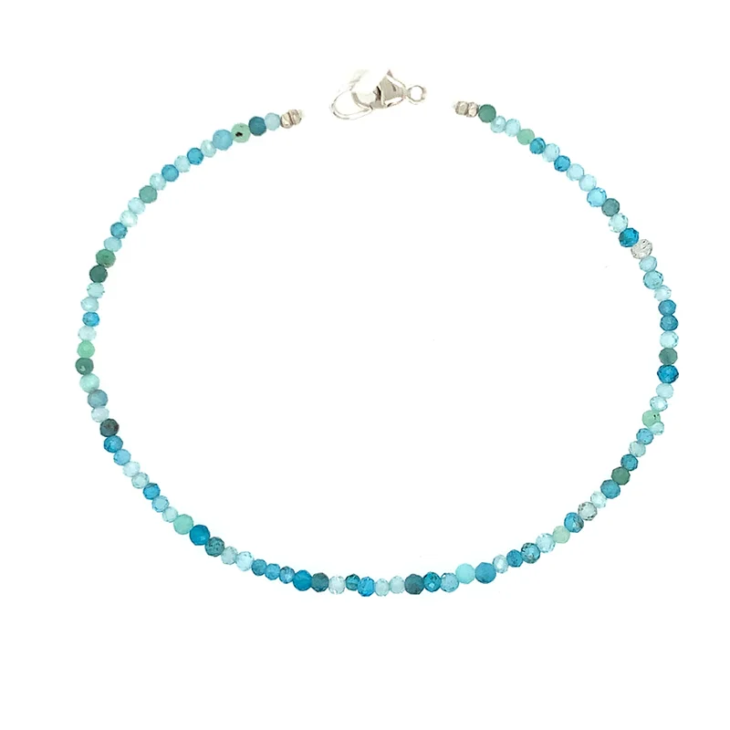 Aqua Multi- Stone Beaded Bracelet