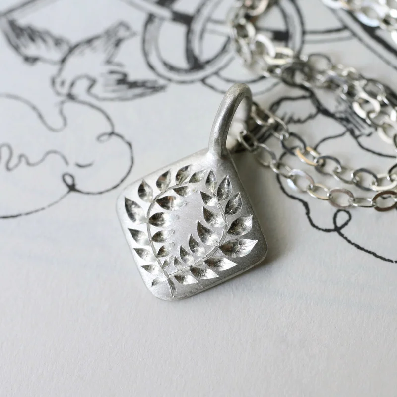 Silver Laurel Pendant Necklace