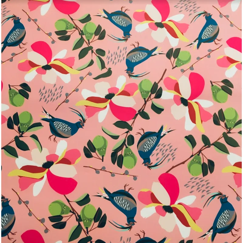 Pink Partridge Pear Tree Wrap Paper Sheet (pick up only)